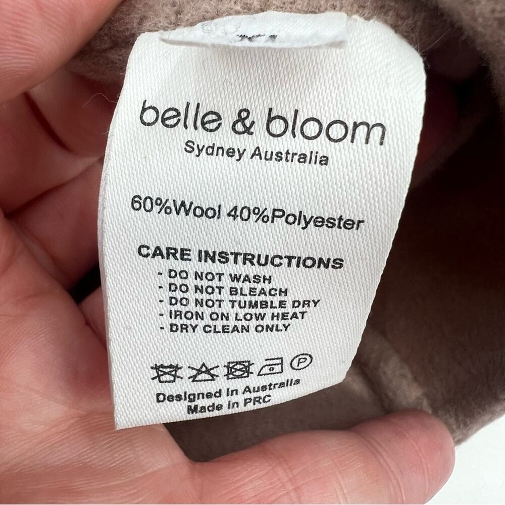 Belle & Bloom double-breasted military peacoat wool blend tan oat sz XL - Picture 5 of 5